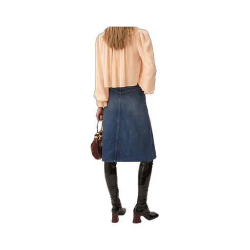 Knee-Length Denim Skirt