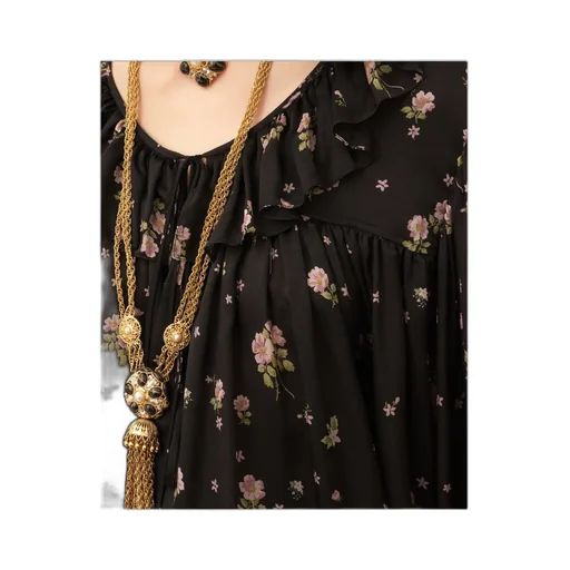 Ruffled Floral Print Blouse