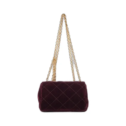 Logo Plaque Quilted Shoulder Bag