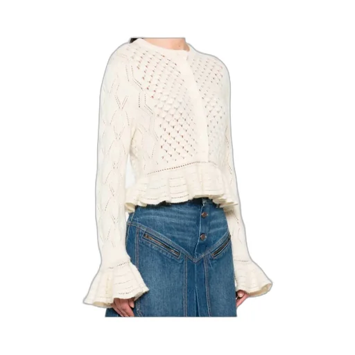 Ruffled Knit Cardigan