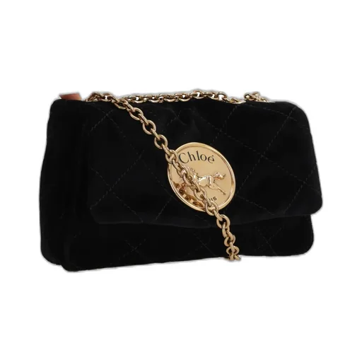 Heritage Logo Plaque Quilted Small Shoulder Bag