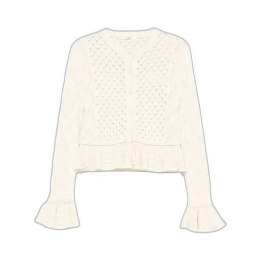 Ruffled Knit Cardigan