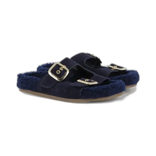 Double-Buckle Slip-On Sandals