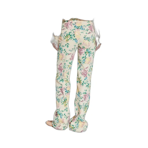 Floral Printed Flared Jeans