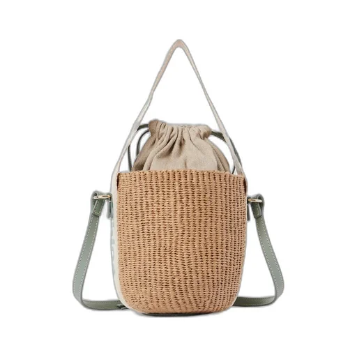 Woody Drawstring Small Basket Bag