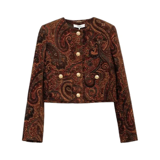 Paisley Jacquard Cropped Jacket
