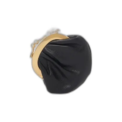 Micro Horse Medal Coin Purse Necklace In Grained Leather
