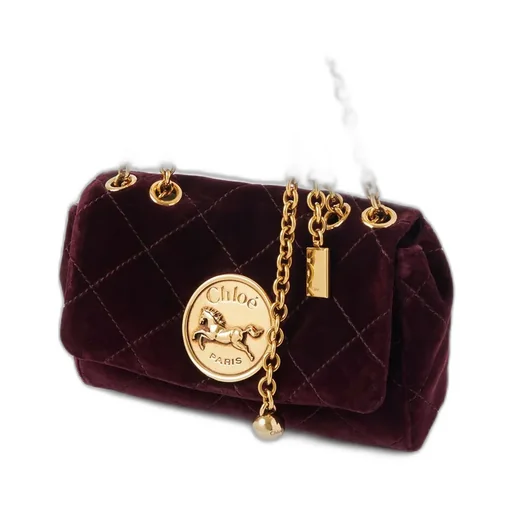 Logo Plaque Quilted Shoulder Bag