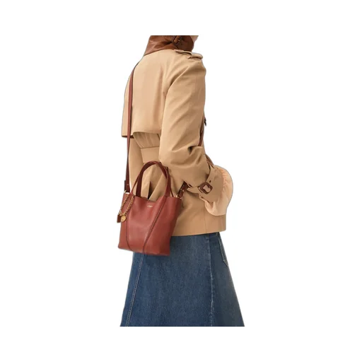 Small Chloé Spin Tote Bag In Grained Leather