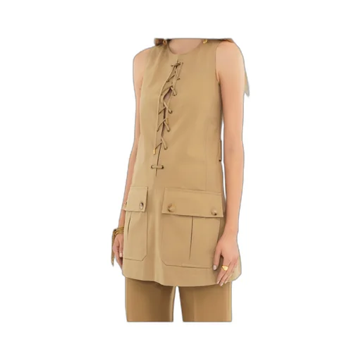 Pinafore Lace-Up Mini Dress