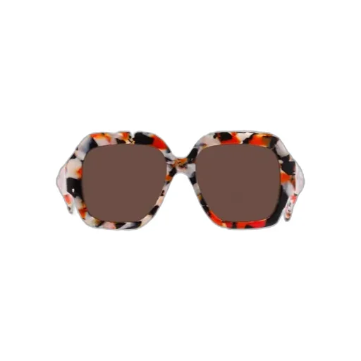 Square-Frame Tortoiseshell Sunglasses