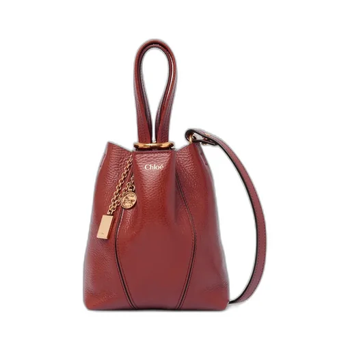 Small Chloé Spin Tote Bag In Grained Leather