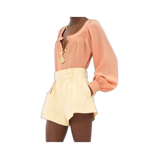 Round Neck Buttoned Shirt