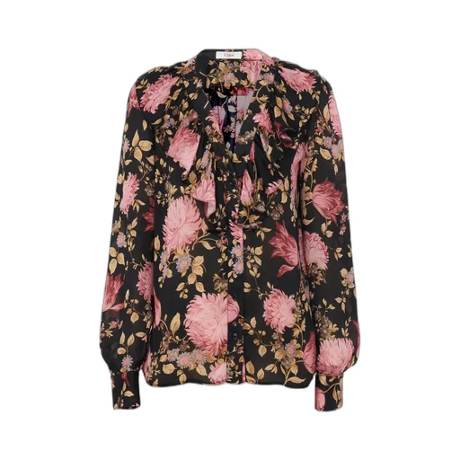 V-Neck Ruffled Blouse