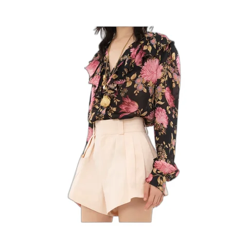 V-Neck Ruffled Blouse