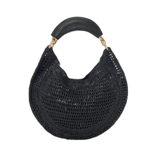 Summer Banana Woven Top Handle Bag