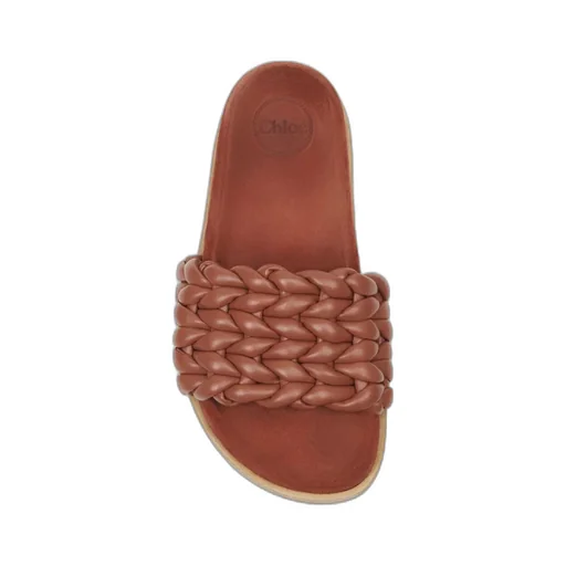 Logo Woven Leather Flip-Flops