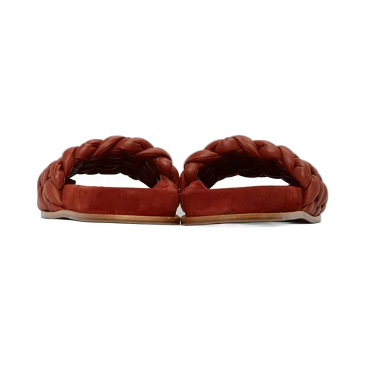 Logo Woven Leather Flip-Flops