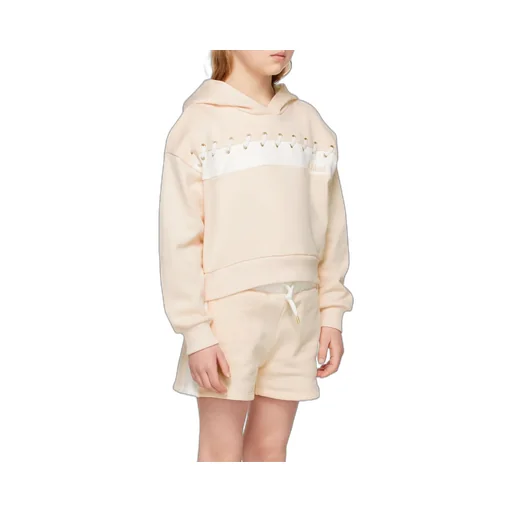 Logo-Stripe Lace-Detail Hoodie