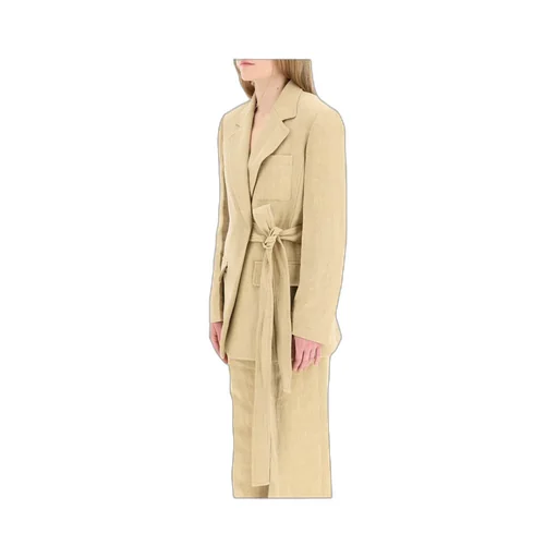 Side-Tie Single-Breasted Jacket