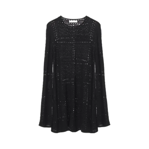 Long-Sleeved Knit Mini Dress