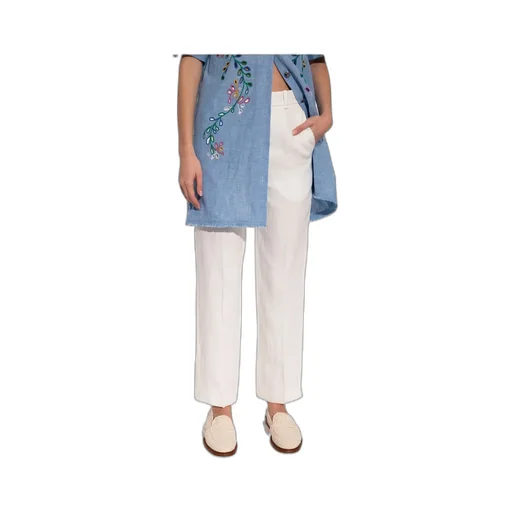 High-Waisted Straight-Leg Trousers