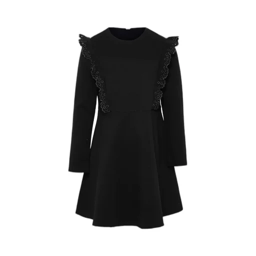 Round Collar Cotton-Blended Dress