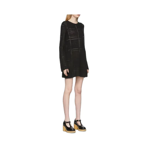 Long-Sleeved Knit Mini Dress
