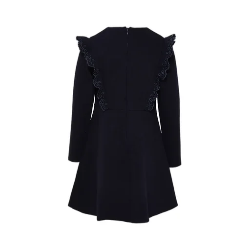 Round Collar Cotton-Blended Dress