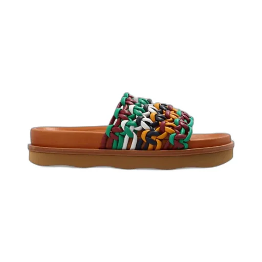 Wavy Interwoven-Strap Slides