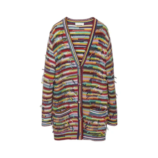 Striped Distressed Cardigan