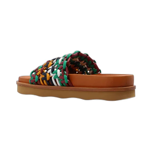 Wavy Interwoven-Strap Slides