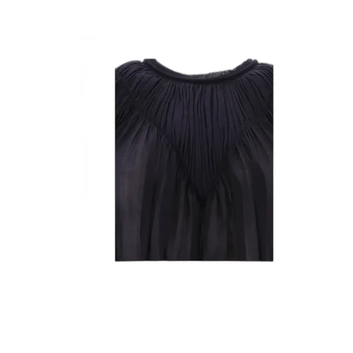 Long-Sleeved Pleated Blouse