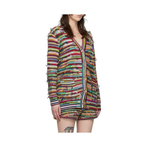 Striped Distressed Cardigan