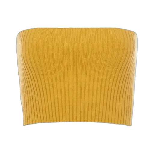 Ribbed-Knit Bandeau Top