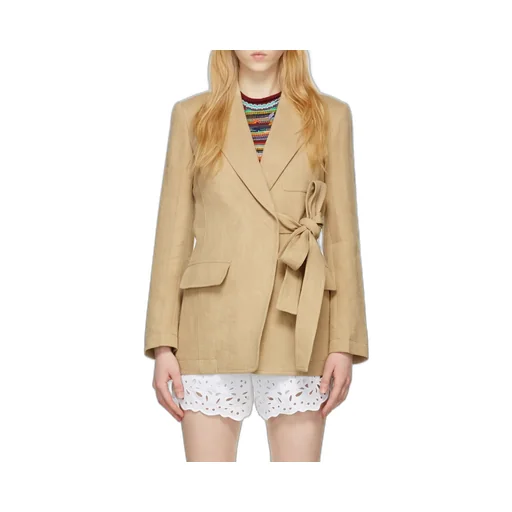 Side-Tie Single-Breasted Jacket