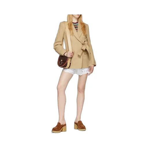 Side-Tie Single-Breasted Jacket