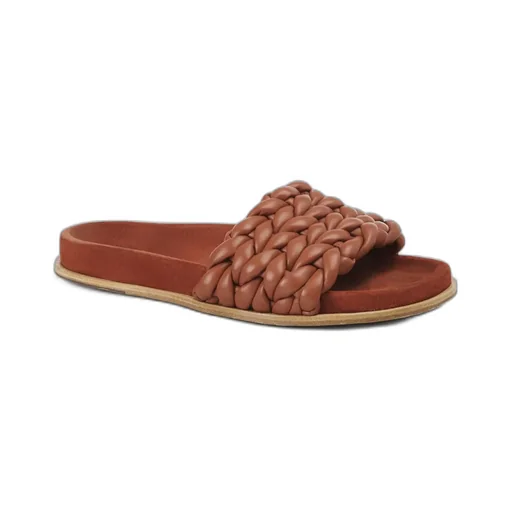 Logo Woven Leather Flip-Flops
