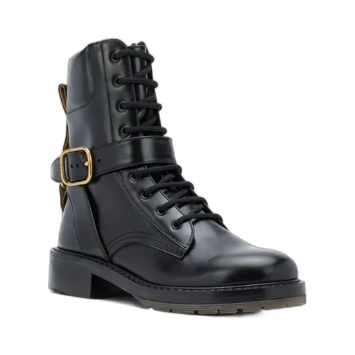 Logo Clasp Laced Boots