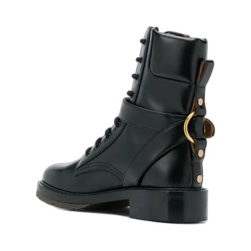 Logo Clasp Laced Boots