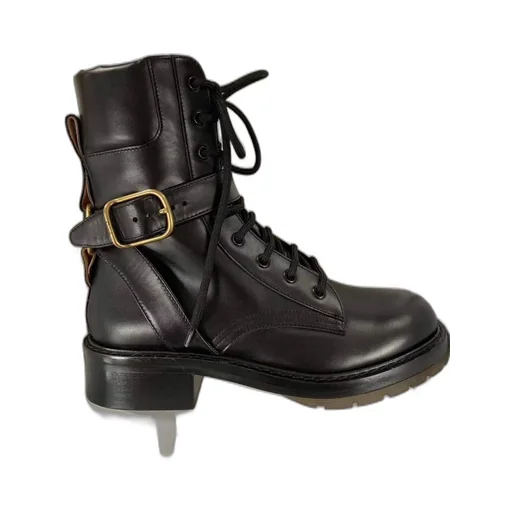 Logo Clasp Laced Boots