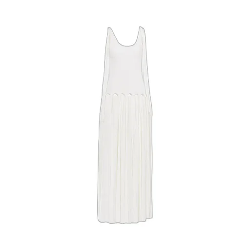 Drop-Waist Knotted Crepe Maxi Dress