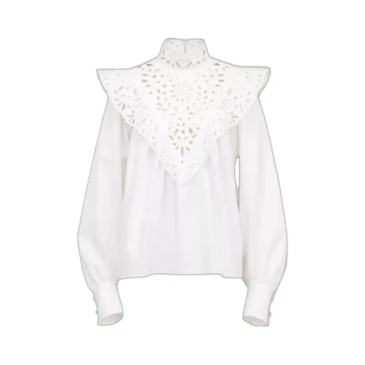 Broderie Anglaise High Neck Blouse