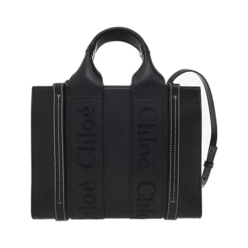 Woody Logo Embroidered Small Tote Bag