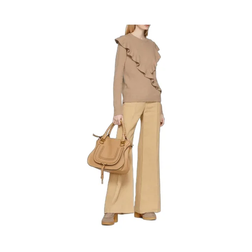Marcie Embroidered Leather Tote Bag