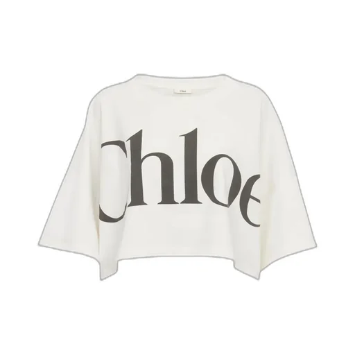 Logo Printed Crewneck Cropped T-Shirt