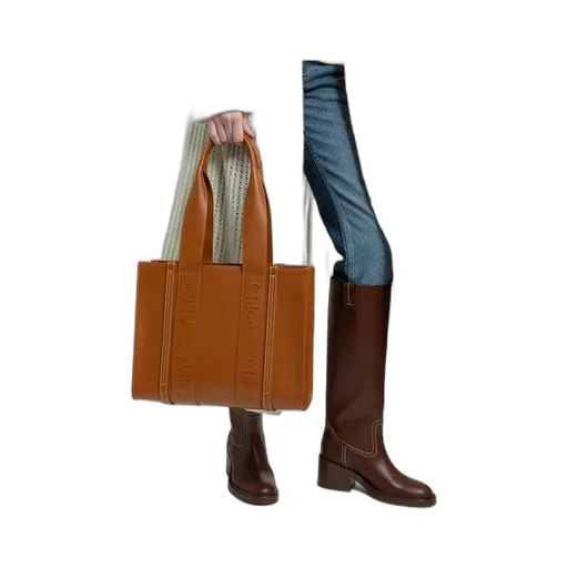 Woody Logo Embroidered Medium Tote Bag