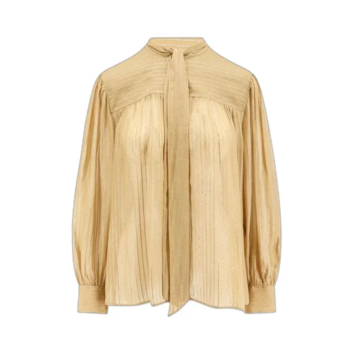 Tie-Neck Striped Blouse