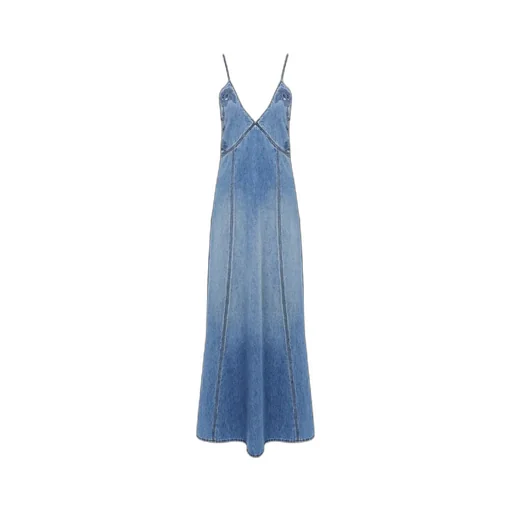 Long Flare Denim Dress