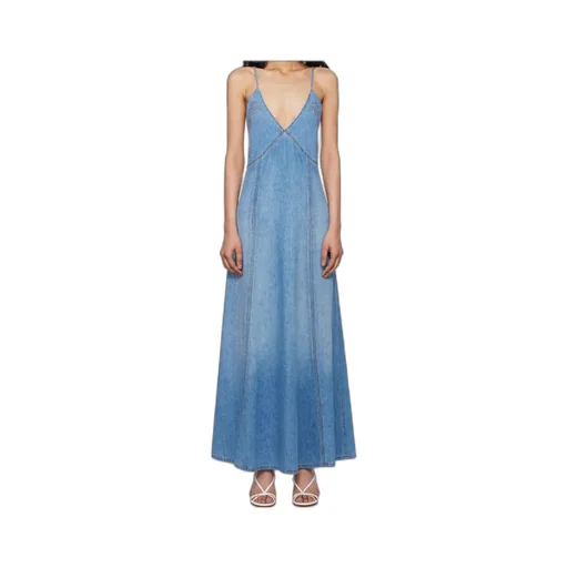 Long Flare Denim Dress